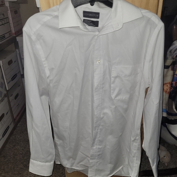 Covington white striped button down dress shirt - Picture 2 of 3